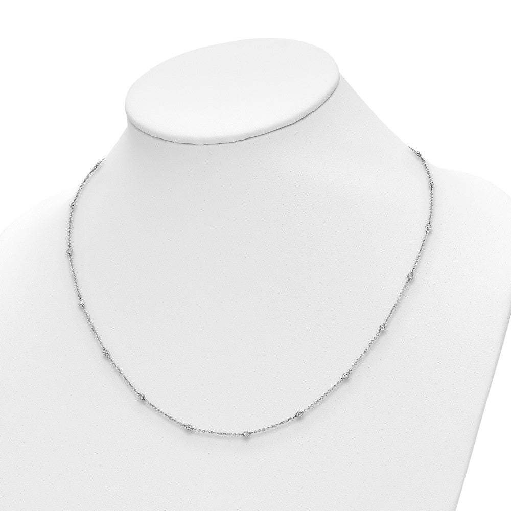 True Origin 14K White Gold 1/2 carat Lab Grown Diamond VS+ F+ Complete 20 Station 20 in Necklace