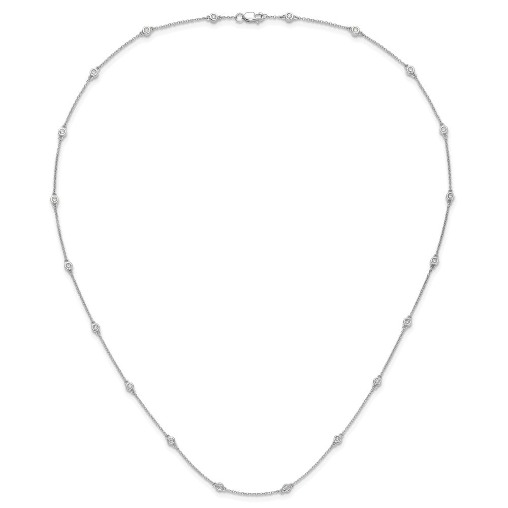 True Origin 14K White Gold 1/2 carat Lab Grown Diamond VS+ F+ Complete 20 Station 20 in Necklace