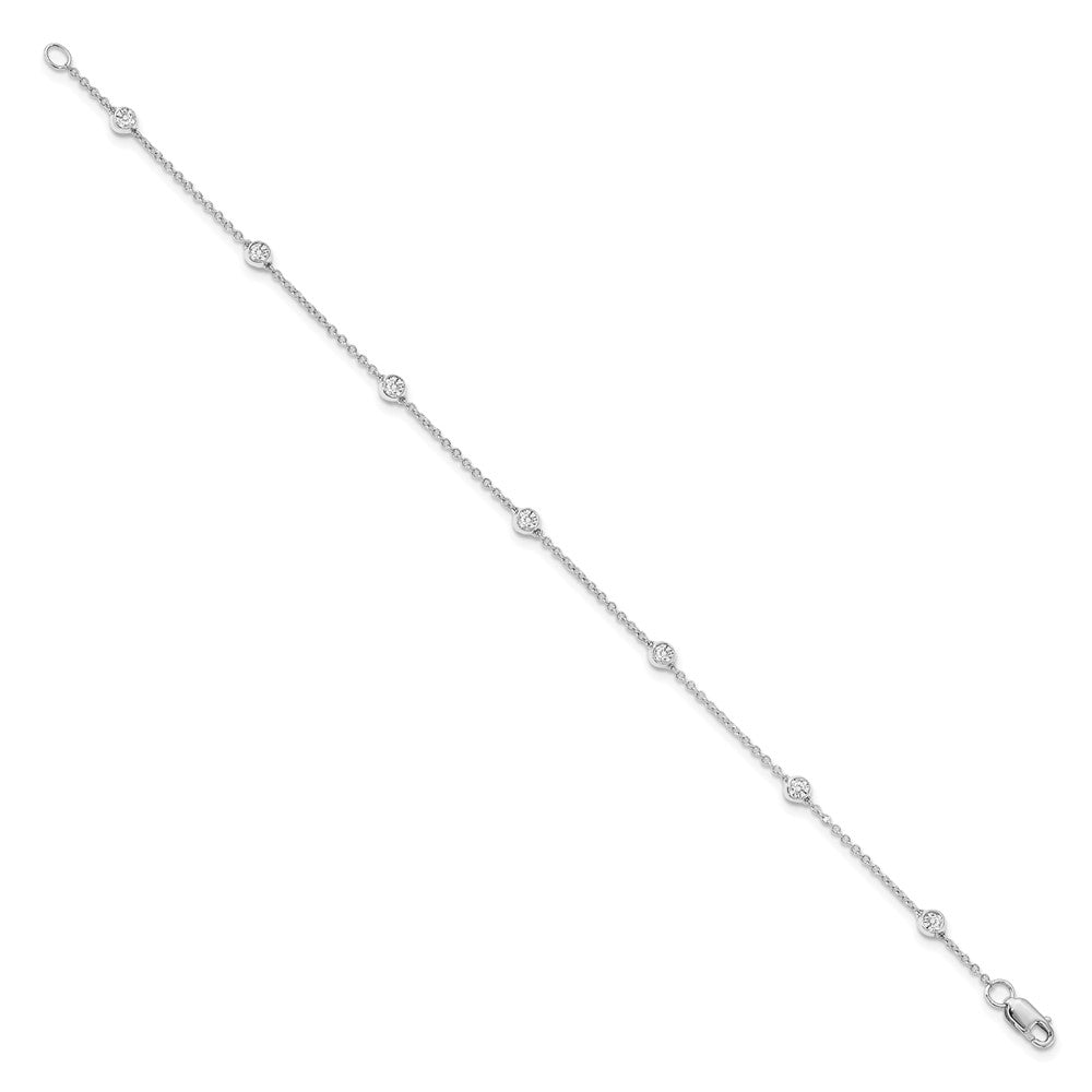 True Origin 14K White Gold 3/8 carat Lab Grown Diamond VS+ F+ Complete 7 Station 7 in Bracelet