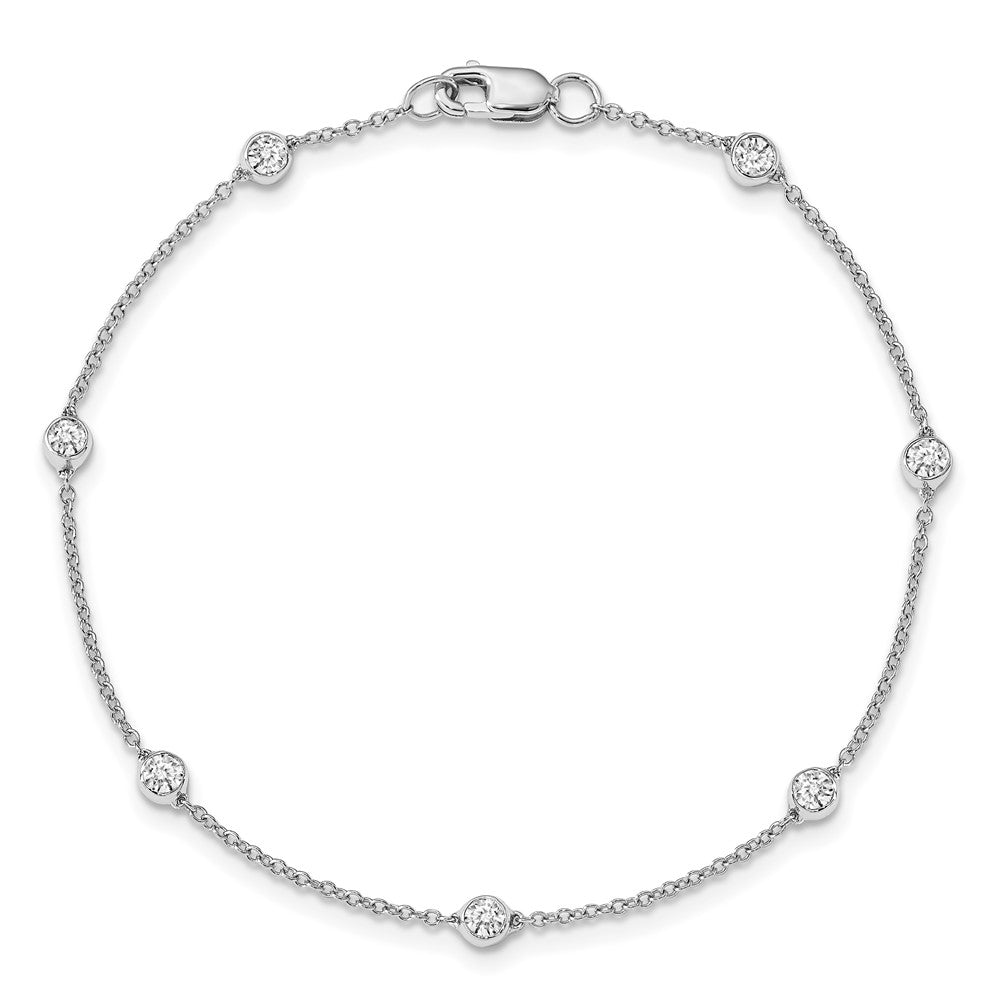 True Origin 14K White Gold 1/2 carat Lab Grown Diamond VS+ F+ Complete 8 Station 8 in Bracelet