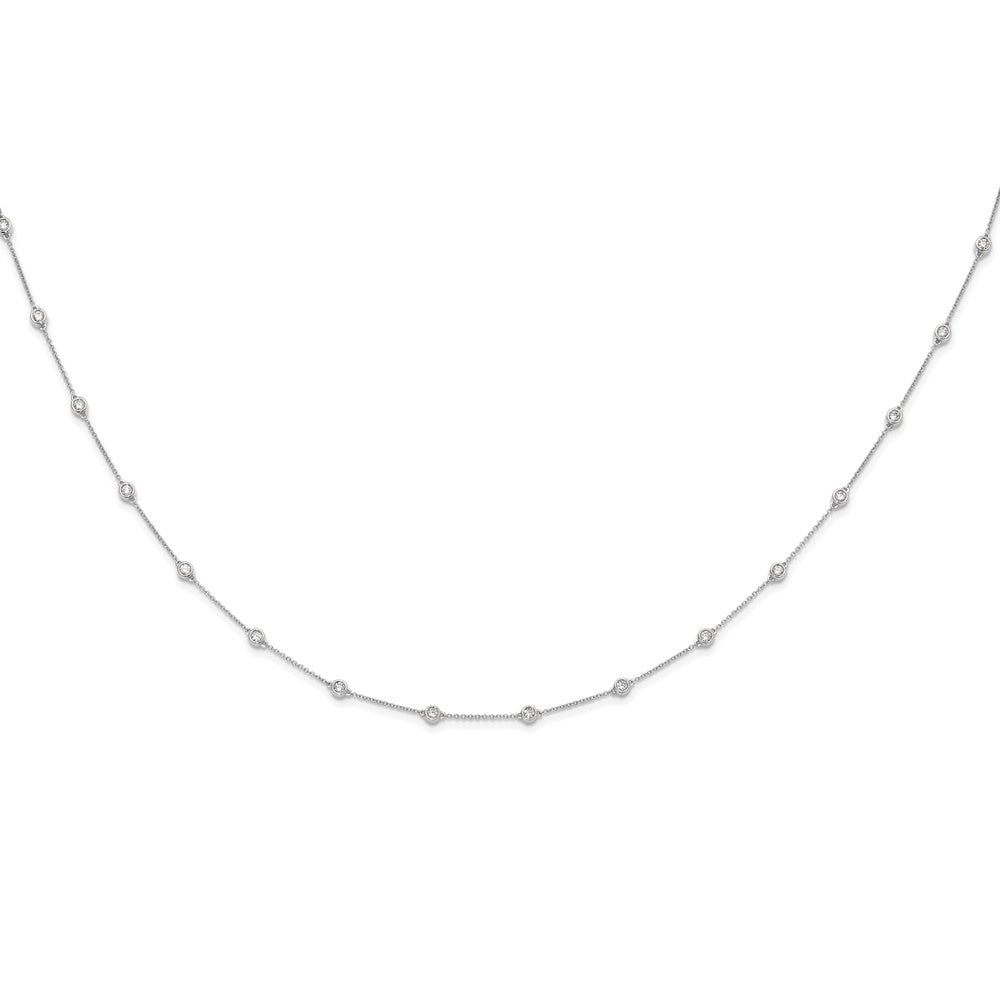 True Origin 14K White Gold 1 carat Lab Grown Diamond VS+ F+ Complete 16 Station 16 in Necklace