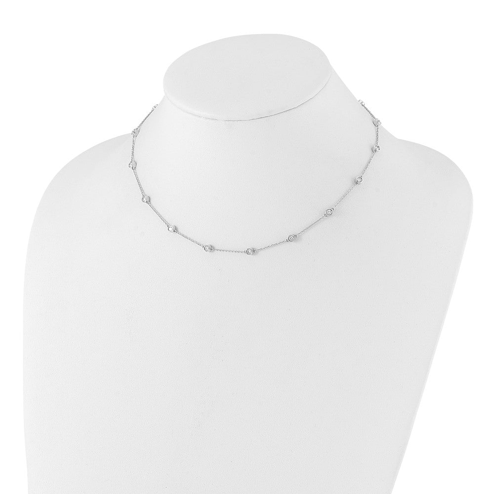 True Origin 14K White Gold 1 carat Lab Grown Diamond VS+ F+ Complete 16 Station 16 in Necklace