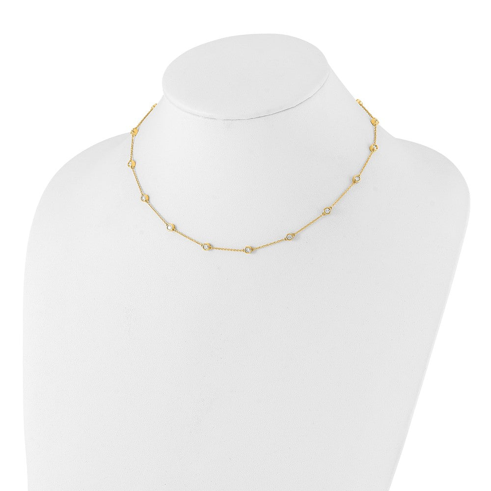 True Origin 14K Yellow Gold 1 carat Lab Grown Diamond VS+ F+ Complete 16 Station 16 in Necklace