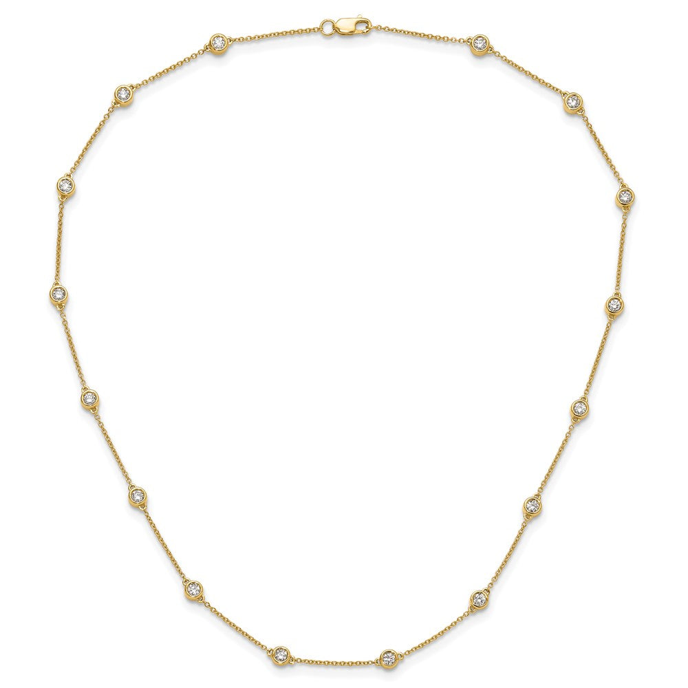 True Origin 14K Yellow Gold 1 carat Lab Grown Diamond VS+ F+ Complete 16 Station 16 in Necklace