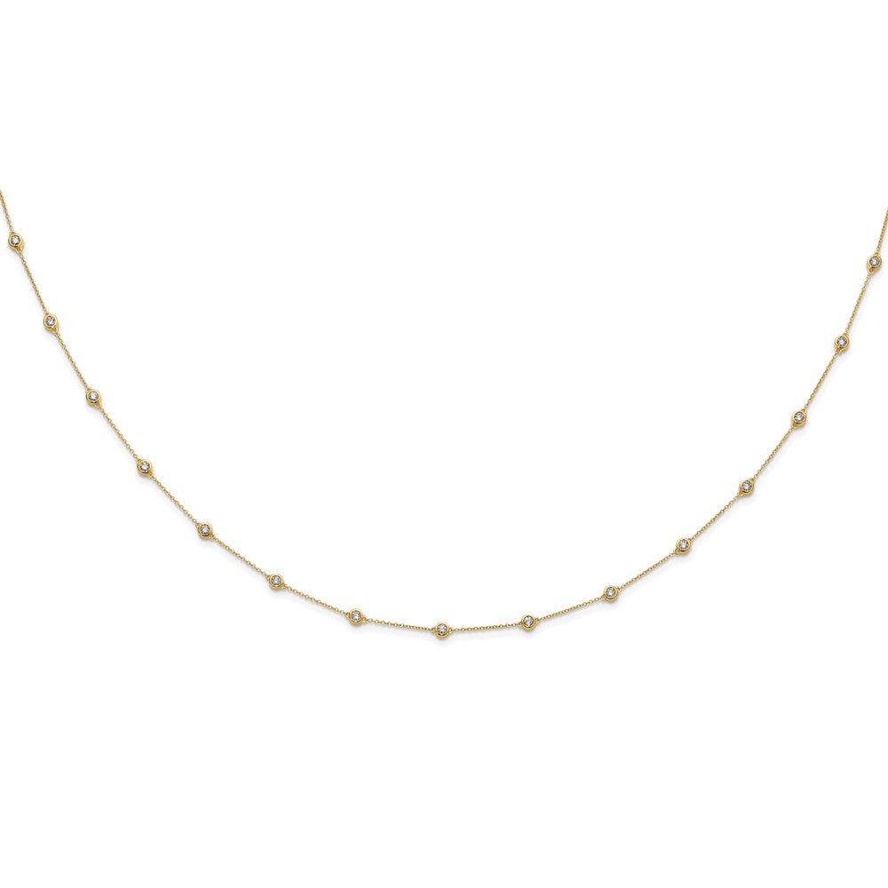 True Origin 14K Yellow Gold 1 1/6 carat Lab Grown Diamond VS+ F+ Complete 18 Station 18 in Necklace