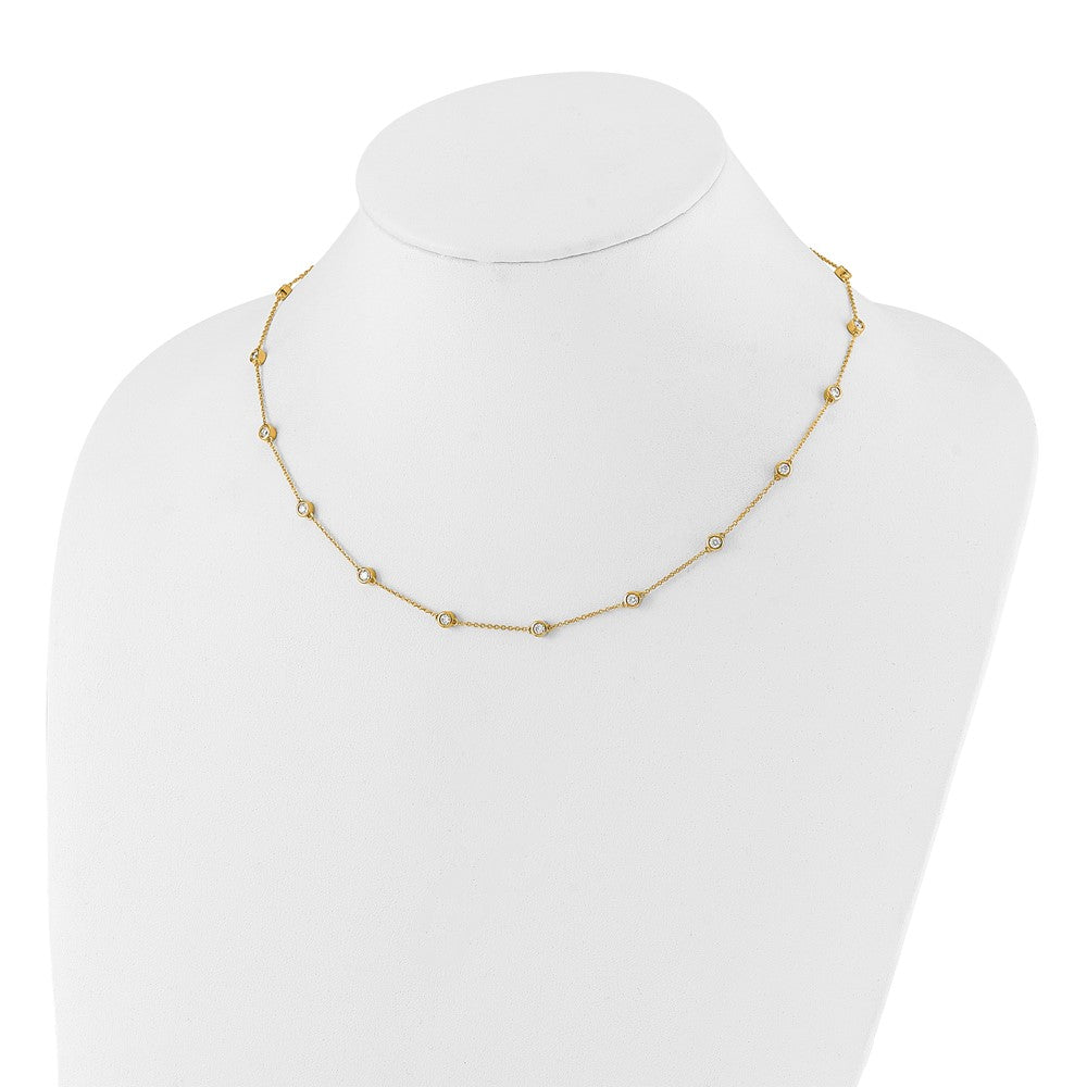 True Origin 14K Yellow Gold 1 1/6 carat Lab Grown Diamond VS+ F+ Complete 18 Station 18 in Necklace
