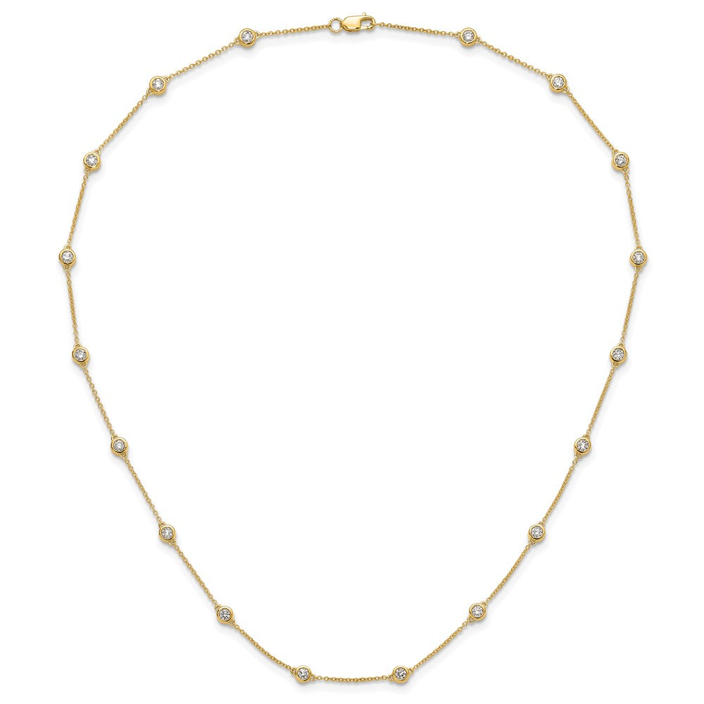 True Origin 14K Yellow Gold 1 1/6 carat Lab Grown Diamond VS+ F+ Complete 18 Station 18 in Necklace