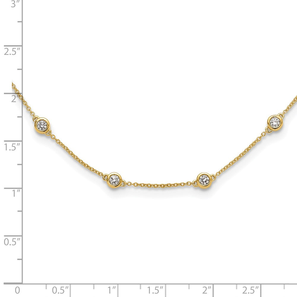 True Origin 14K Yellow Gold 1 1/6 carat Lab Grown Diamond VS+ F+ Complete 18 Station 18 in Necklace