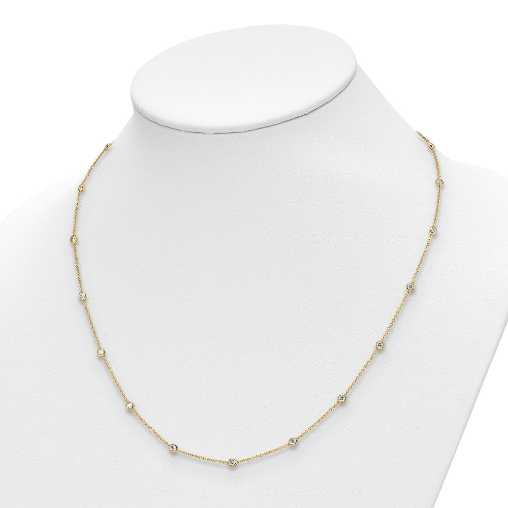 True Origin 14K Yellow Gold 1 1/3 carat Lab Grown Diamond VS+ F+ Complete 20 Station 20 in Necklace
