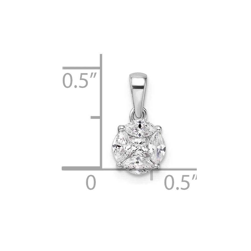 14k White Gold 1/2 carat Lab Grown Diamond VS/SI+ G+ Round and Marquise Pendant