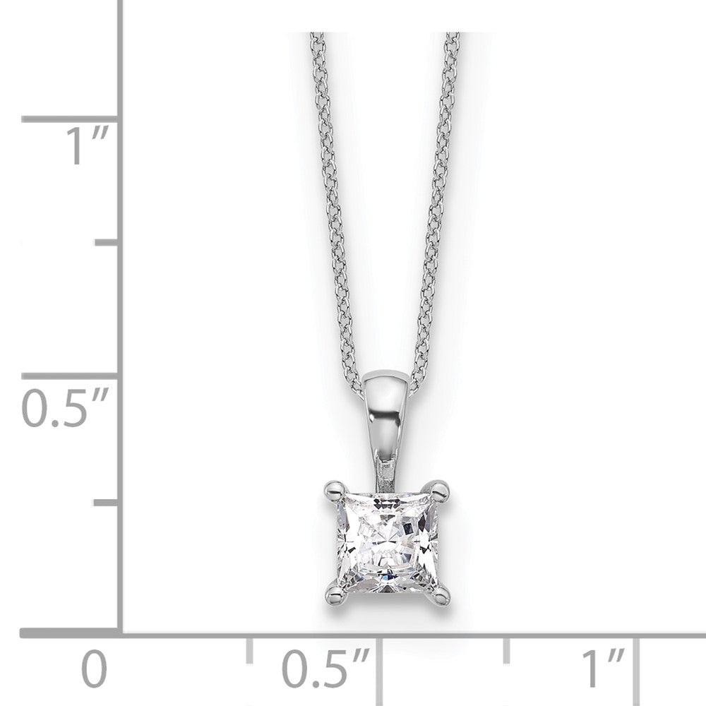 14k White Gold 3/4 carat Lab Grown Diamond VS/SI+ G+ 18 inch 4 Prong Pendant Necklace