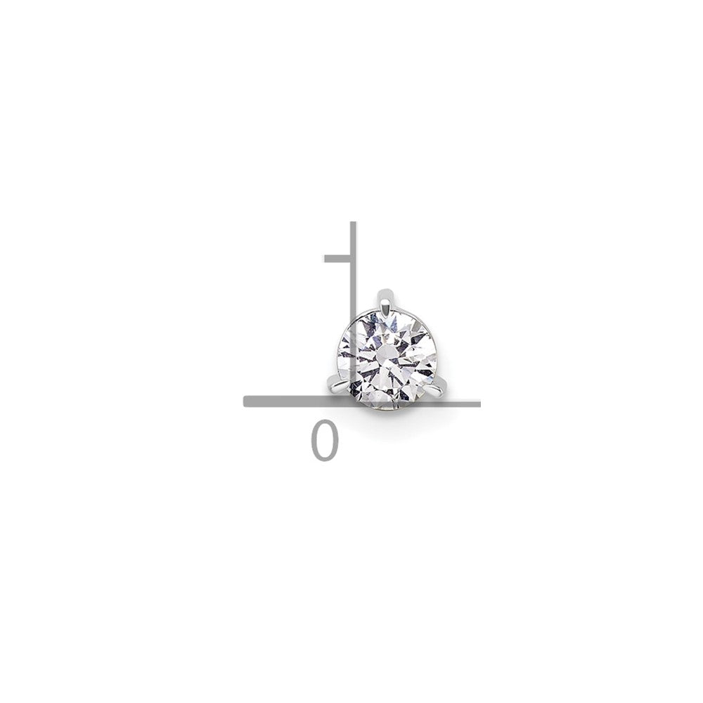 14k White Gold 3/8 carat Lab Grown Diamond VS/SI+ G+ Round Complete Three Prong Chain Slide Pendant