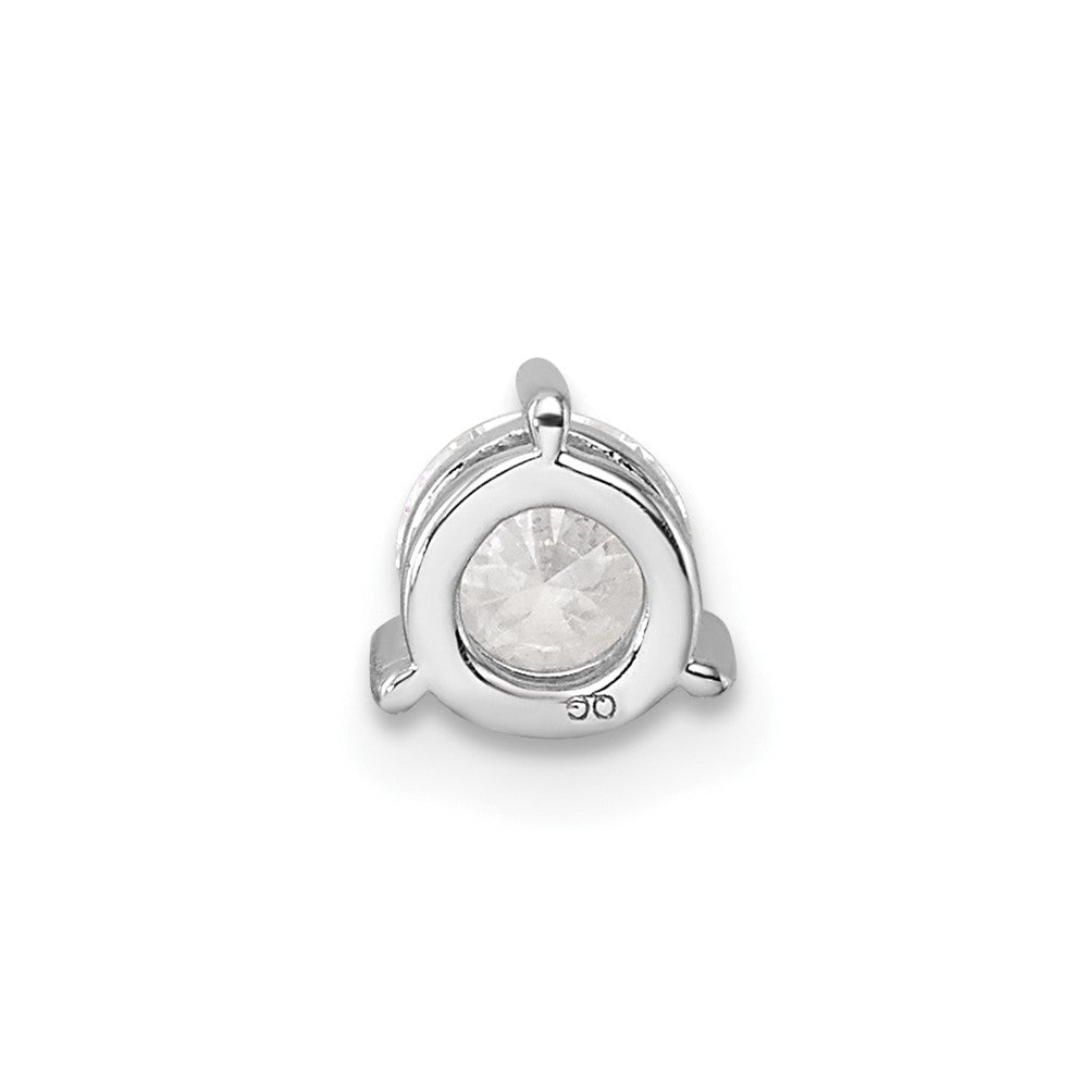 14k White Gold 1/2 carat Lab Grown Diamond VS/SI+ G+ Round Complete Three Prong Chain Slide Pendant