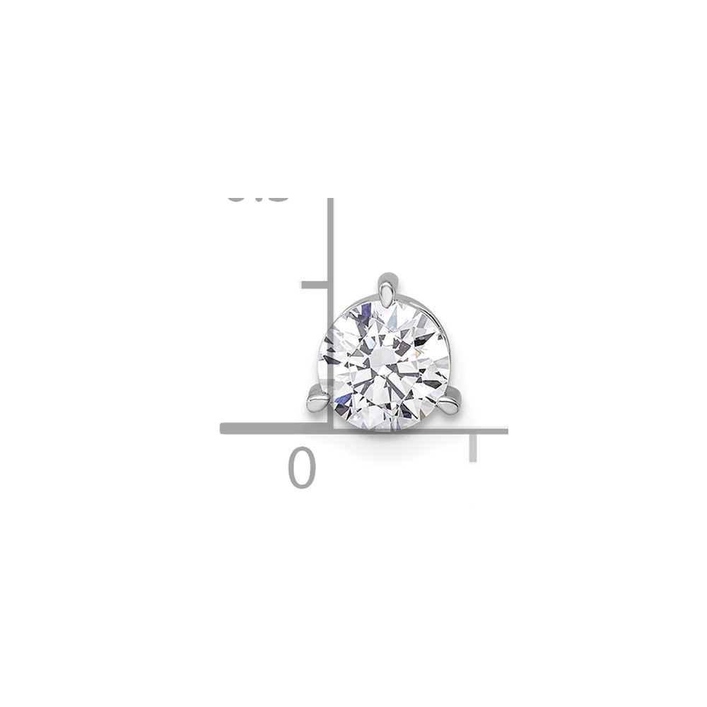 14k White Gold 3/4 carat Lab Grown Diamond VS/SI+ G+ Round Complete Three Prong Chain Slide Pendant