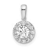 14k White Gold 3/4 carat Lab Grown Diamond VS/SI+ G+ Round Complete Halo Pendant
