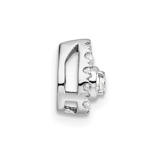 14k White Gold 1/3 carat Lab Grown Diamond VS/SI+ G+ Complete Pear Chain Slide Pendant