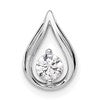 14k White Gold 1/4 carat Lab Grown Diamond VS/SI+ G+ Complete Teardrop Chain Slide Pendant