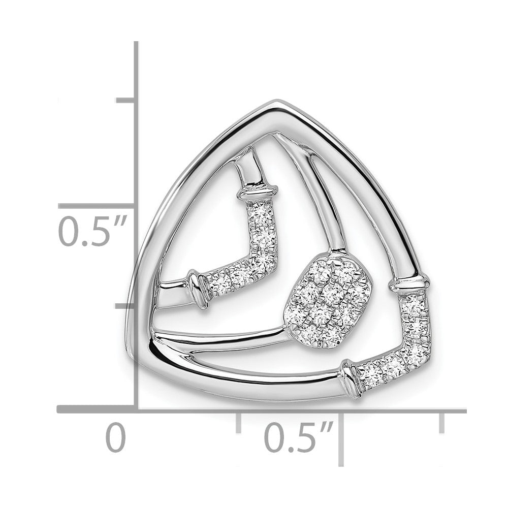 14K White Gold Lab Grown Diamond VS/SI+ G+ Triangle Chain Slide