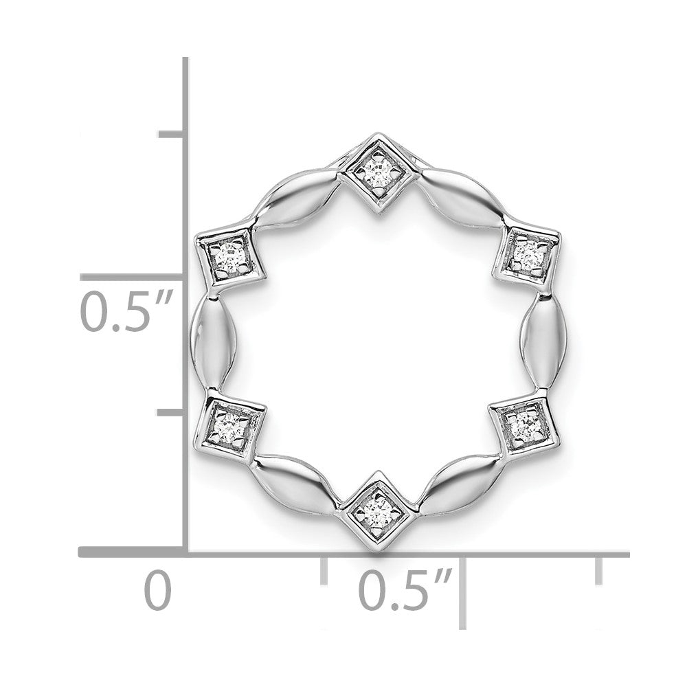 14K White Gold Lab Grown Diamond VS/SI+ G+ Round Chain Slide
