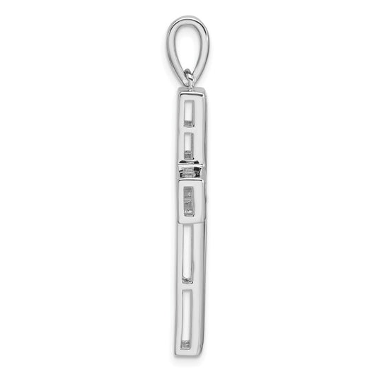 14k White Gold 1 carat Lab Grown Diamond VS/SI+ G+ Complete Double Cross Pendant