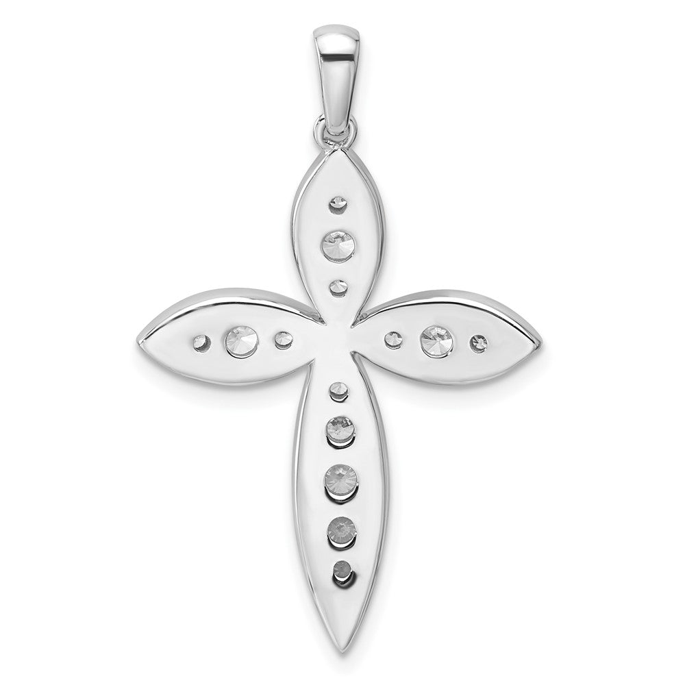 14k White Gold 3/4 carat Lab Grown Diamond VS/SI+ G+ Cross Pendant