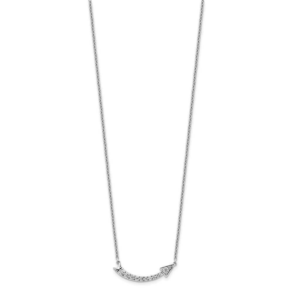 14k White Gold 3/8 carat Lab Grown Diamond VS/SI 16 inch Arrow Necklace