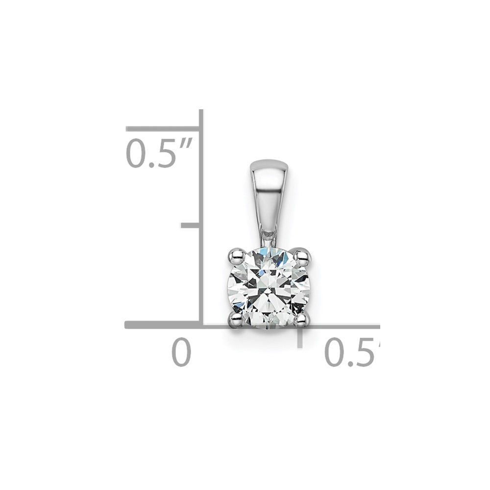 14k White Gold 1/2 carat Lab Grown Diamond VS/SI+ G+ Round Complete Four Prong Pendant