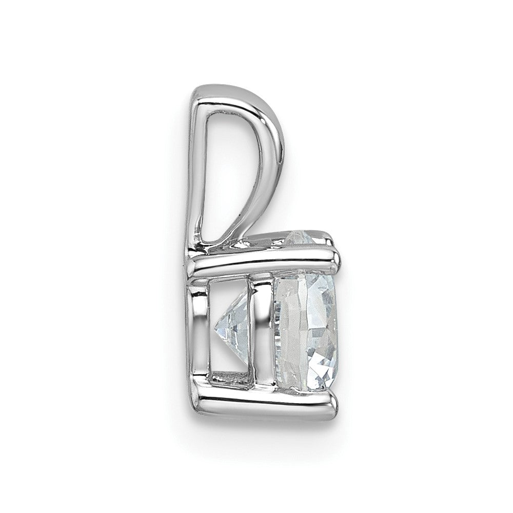 14k White Gold 1 carat Certified Lab Grown Diamond VS/SI+ G+ Round Complete Four Prong Pendant