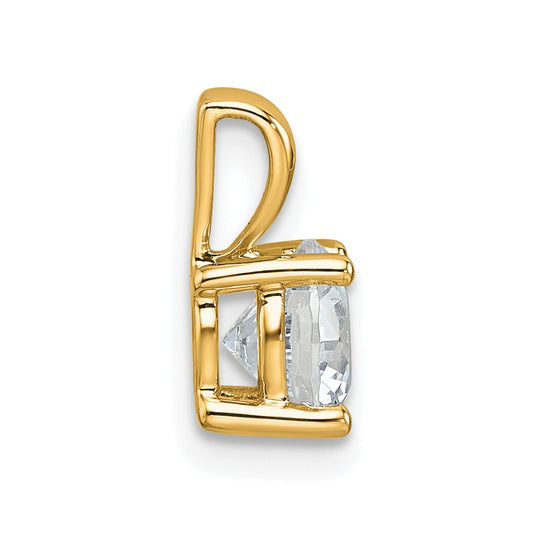 14k 1 carat Certified Lab Grown Diamond VS+ F+ Round Complete Four Prong Pendant