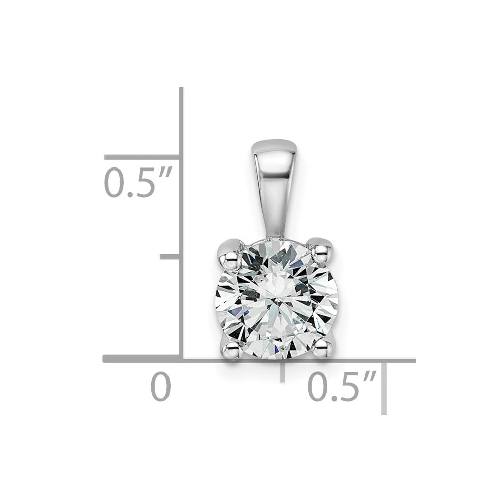 14k White Gold 1 1/2 carat Certified Lab Grown Diamond VS+ F+ Round Complete Four Prong Pendant