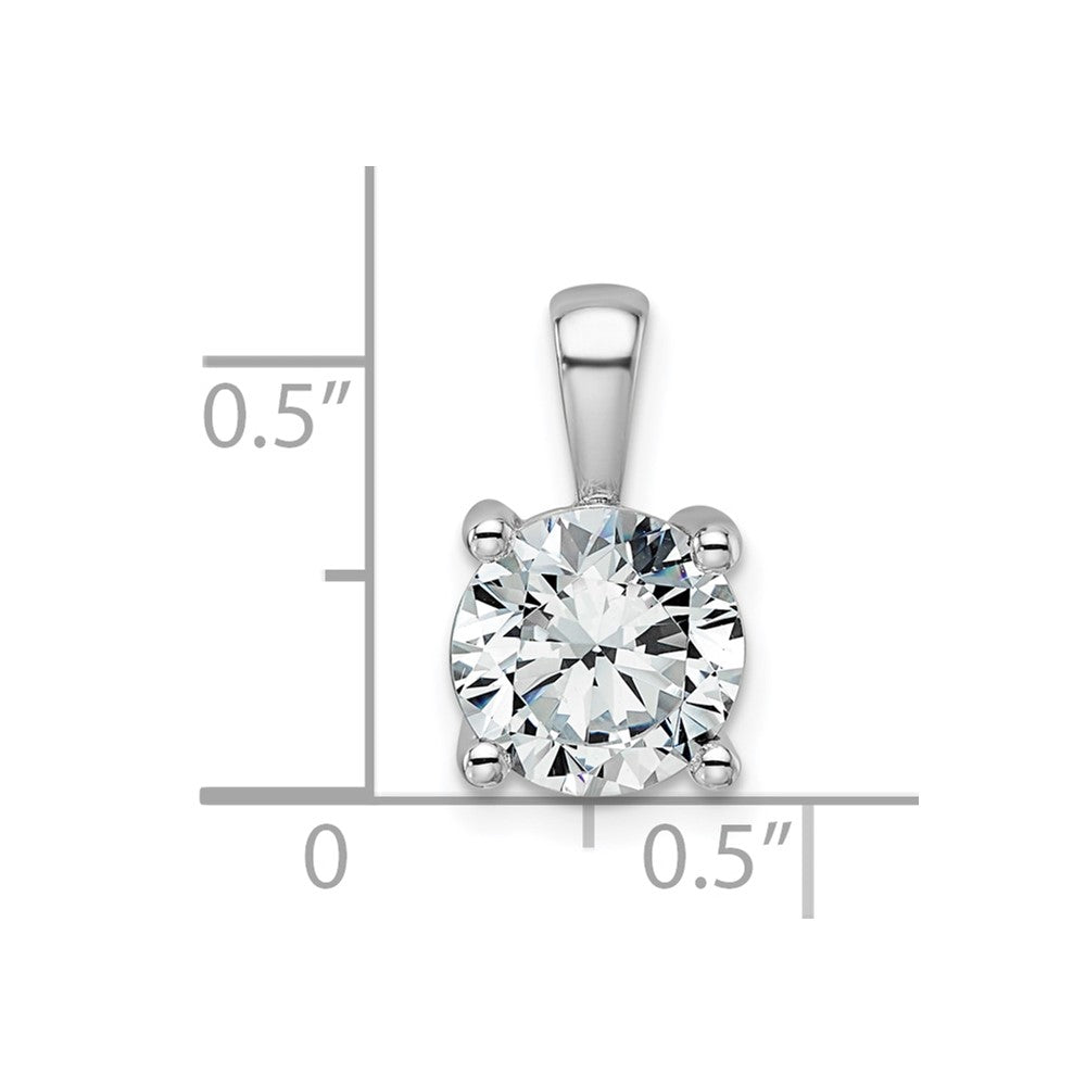 14k White Gold 2 carat Lab Grown Diamond VS/SI+ G+ Round Complete Four Prong Pendant
