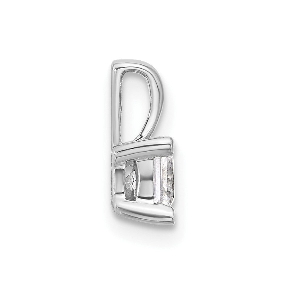 14k White Gold 1/2 carat Lab Grown Diamond VS/SI+ G+ Princess Complete Four Prong Pendant