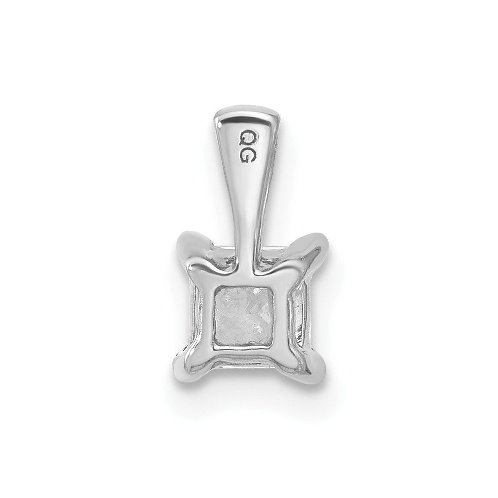 14k White Gold 1/2 carat Lab Grown Diamond VS/SI+ G+ Princess Complete Four Prong Pendant