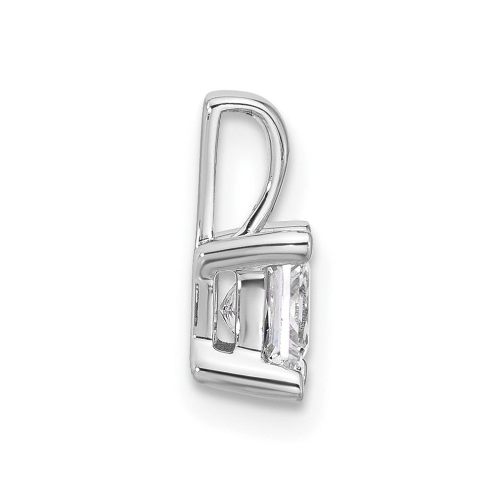 14k White Gold 3/4 carat Lab Grown Diamond VS/SI+ G+ Princess Complete Four Prong Pendant