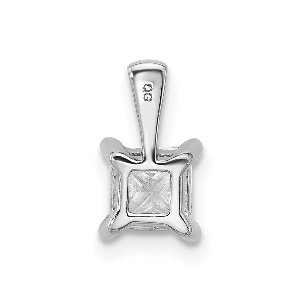 14k White Gold 3/4 carat Lab Grown Diamond VS/SI+ G+ Princess Complete Four Prong Pendant
