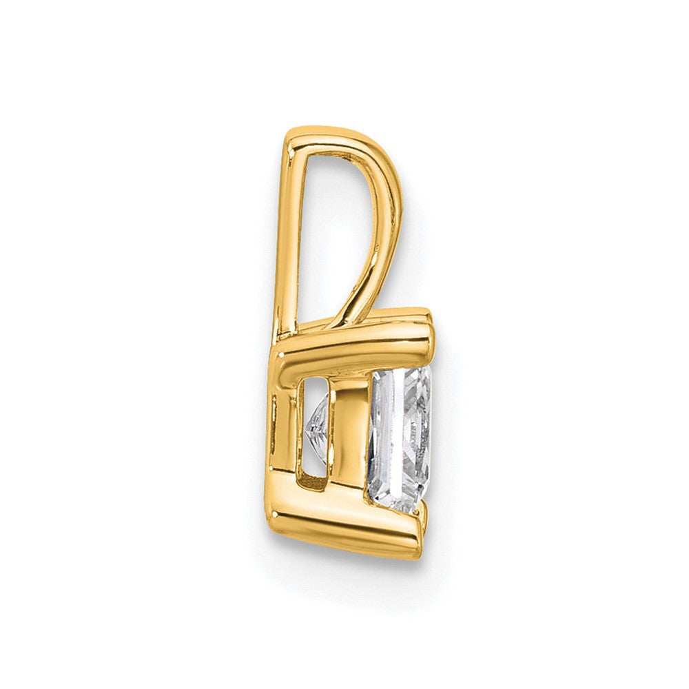 14k 3/4 carat Lab Grown Diamond VS+ F+ Princess Complete Four Prong Pendant