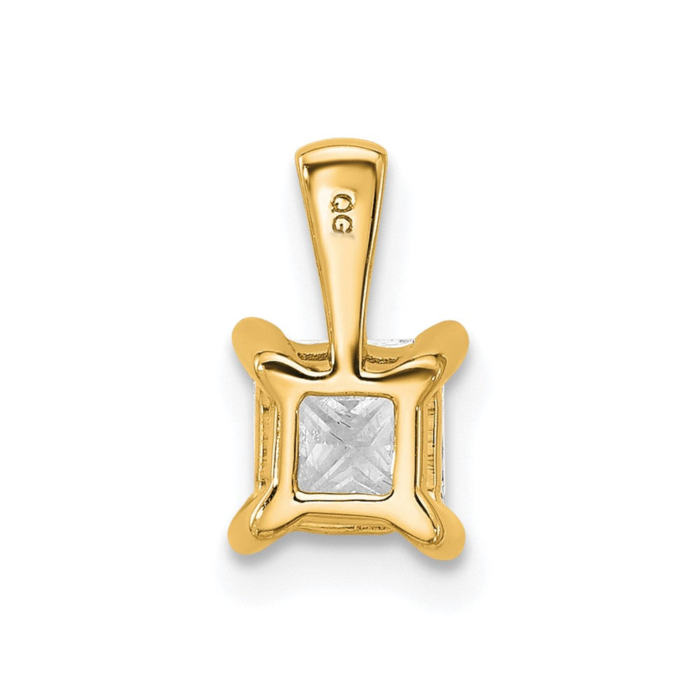 14k 3/4 carat Lab Grown Diamond VS+ F+ Princess Complete Four Prong Pendant