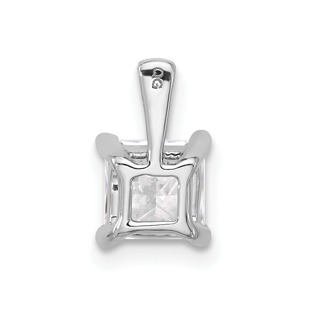 14k White Gold 1 carat Lab Grown Diamond VS/SI+ G+ Princess Complete Four Prong Pendant