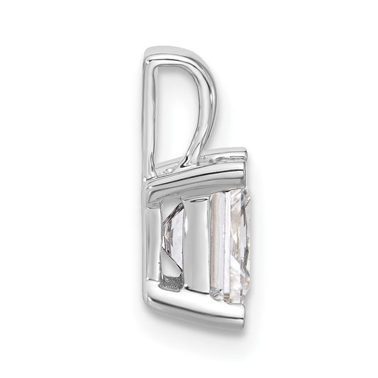 14k White Gold 2 carat Lab Grown Diamond VS/SI+ G+ Princess Complete Four Prong Pendant