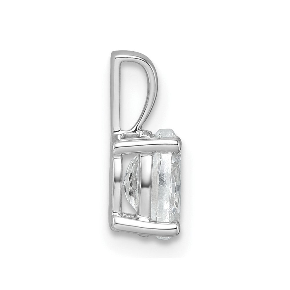 14k White Gold 3/4 carat Lab Grown Diamond VS/SI+ G+ Oval Complete Four Prong Pendant