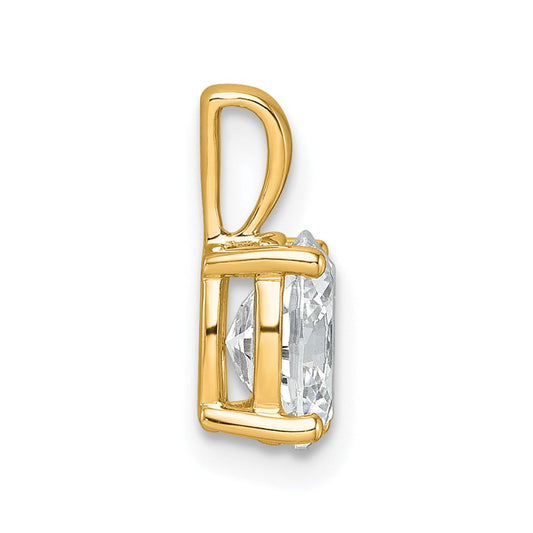 14k 1 carat Lab Grown Diamond VS/SI+ G+ Oval Complete Four Prong Pendant