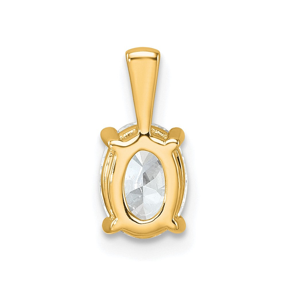 14k 1 carat Lab Grown Diamond VS+ F+ Oval Complete Four Prong Pendant