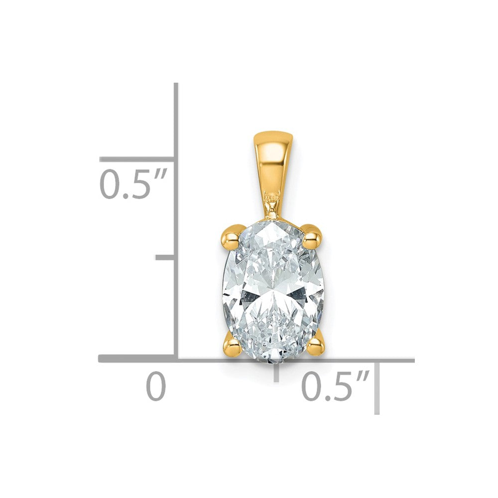 14k 2 carat Lab Grown Diamond VS+ F+ Oval Complete Four Prong Pendant
