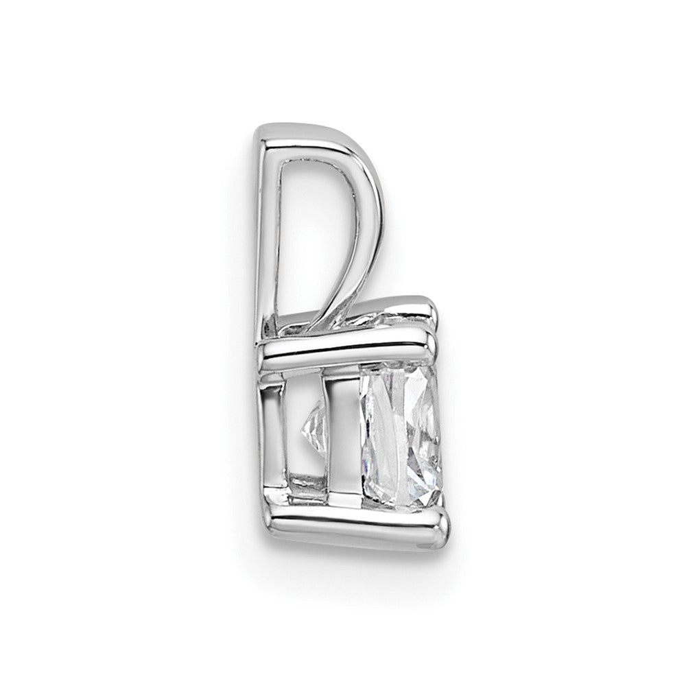 14k White Gold 3/4 carat Lab Grown Diamond VS/SI+ G+ Cushion Complete Four Prong Pendant