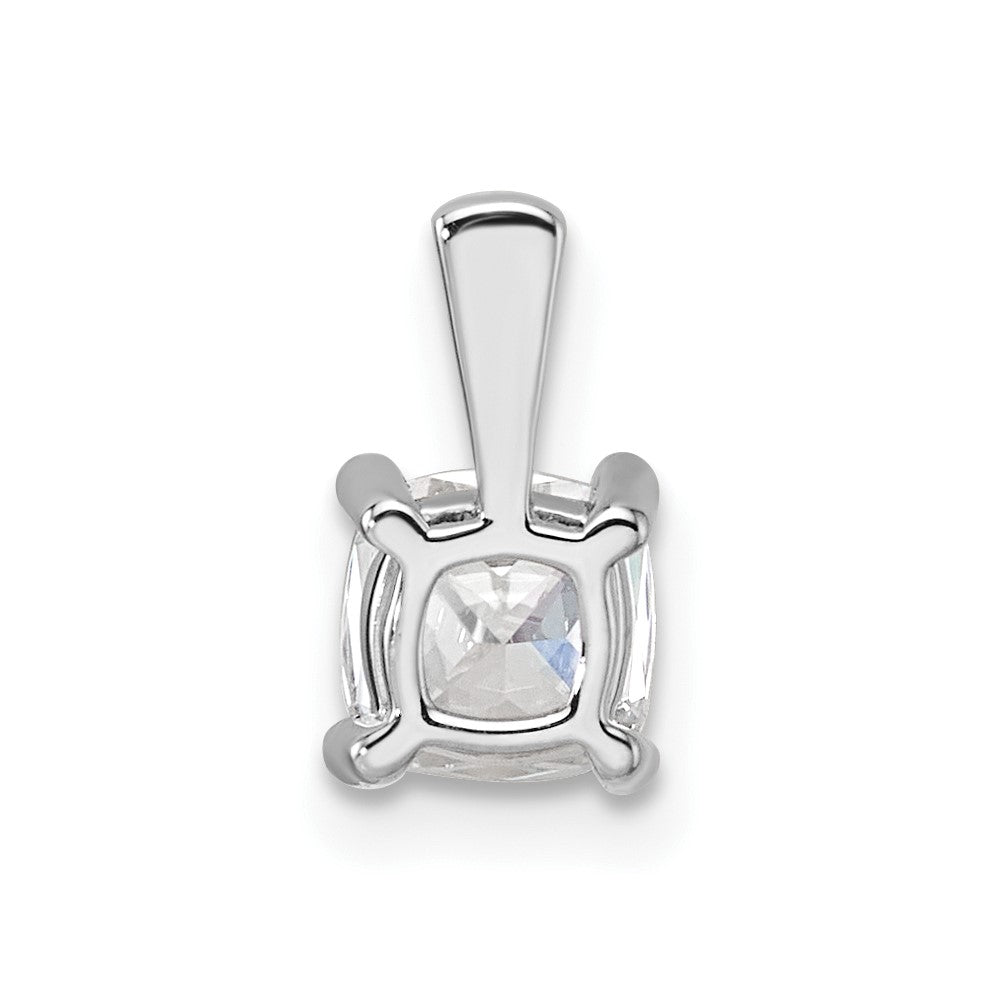 14k White Gold 3/4 carat Lab Grown Diamond VS/SI+ G+ Cushion Complete Four Prong Pendant