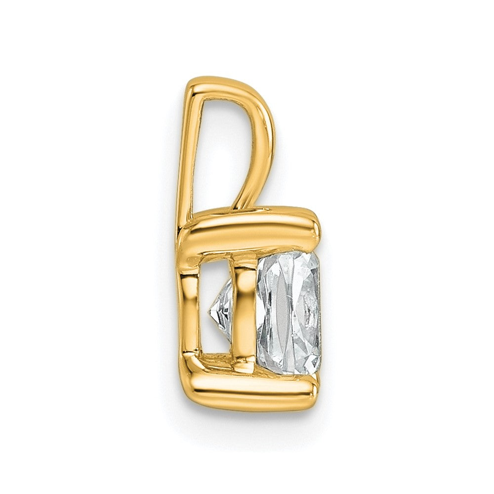 14k 1 carat Lab Grown Diamond VS/SI+ G+ Cushion Complete Four Prong Pendant