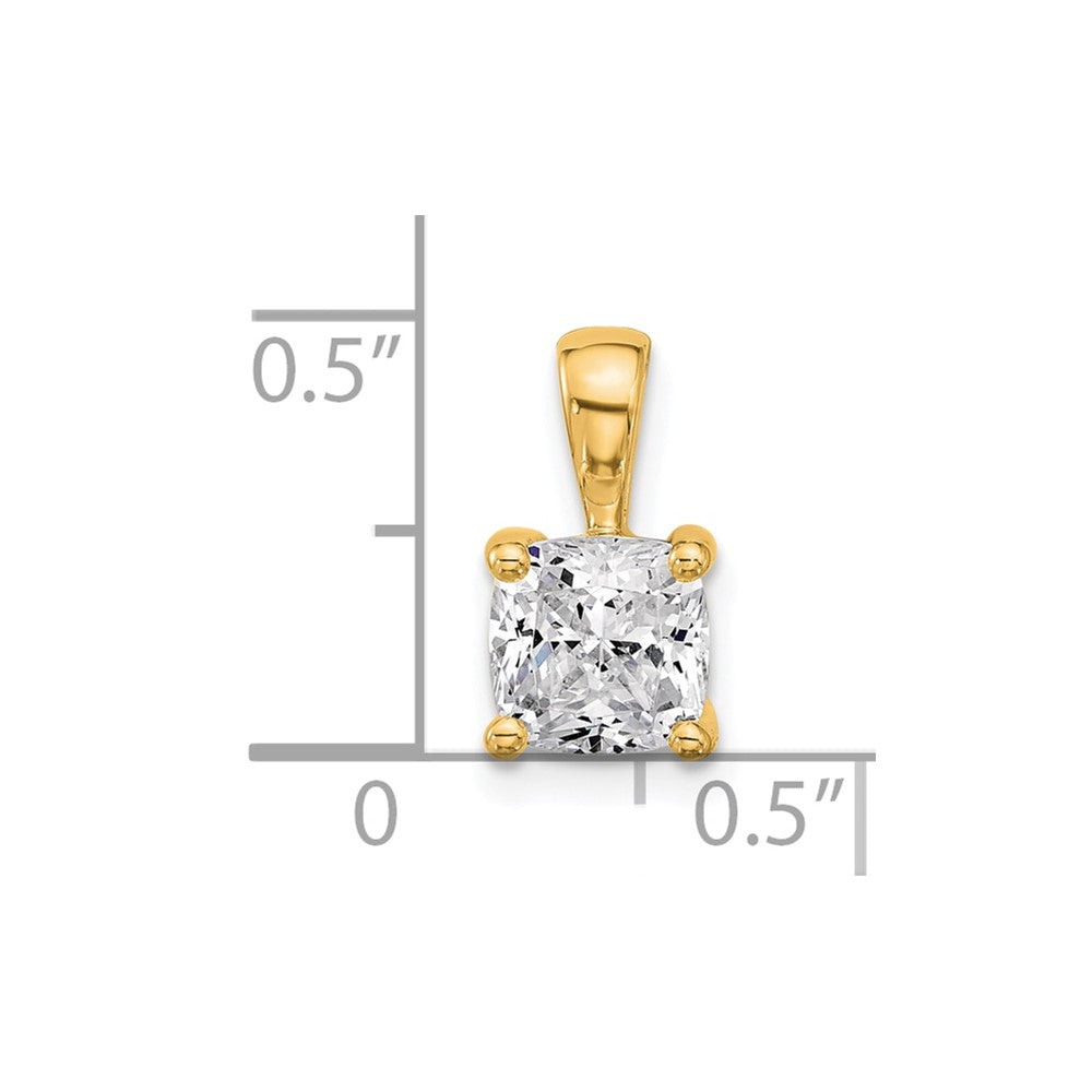 14k 1 1/2 carat Lab Grown Diamond VS+ F+ Cushion Complete Four Prong Pendant