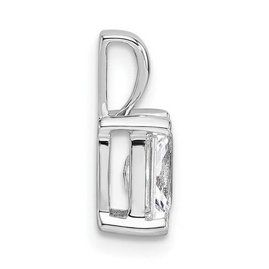 14k White Gold 1 carat Lab Grown Diamond VS+ F+ Radiant Complete Four Prong Pendant
