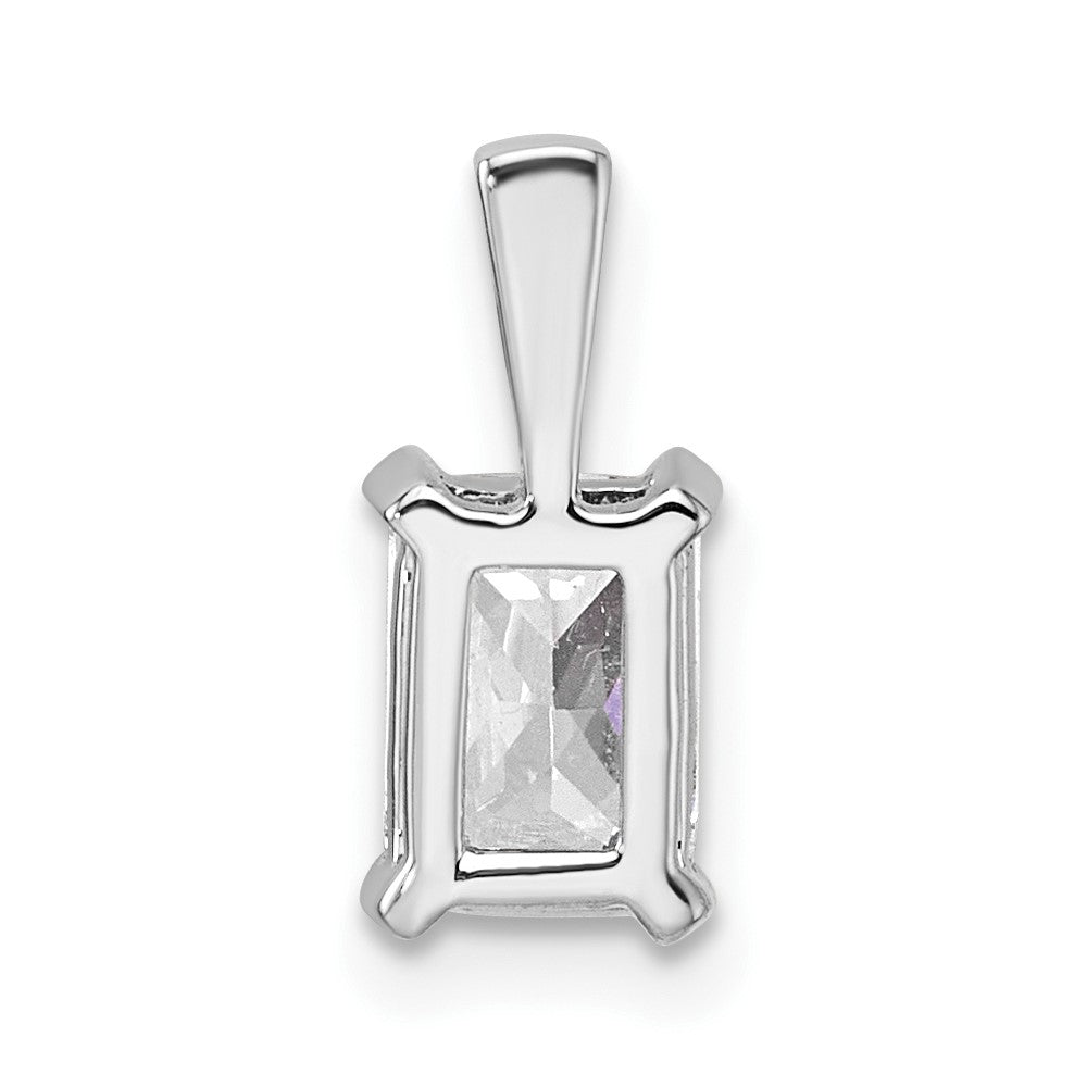 14k White Gold 1 carat Lab Grown Diamond VS/SI+ G+ Radiant Complete Four Prong Pendant