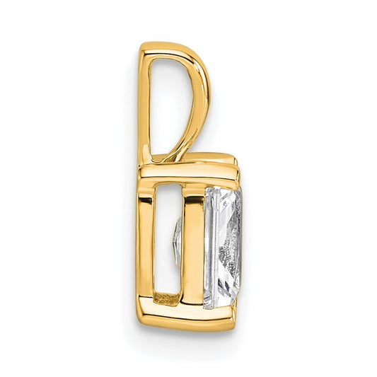 14k 1 carat Lab Grown Diamond VS/SI+ G+ Radiant Complete Four Prong Pendant